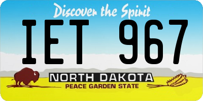 ND license plate IET967