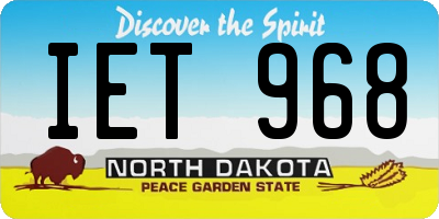 ND license plate IET968