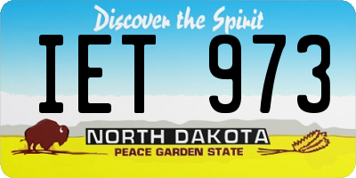 ND license plate IET973