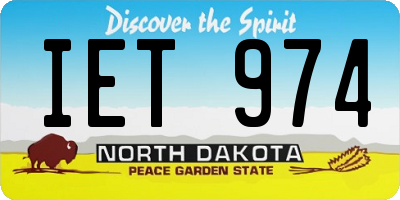 ND license plate IET974