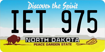 ND license plate IET975