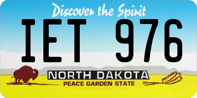 ND license plate IET976