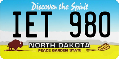 ND license plate IET980