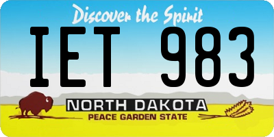 ND license plate IET983