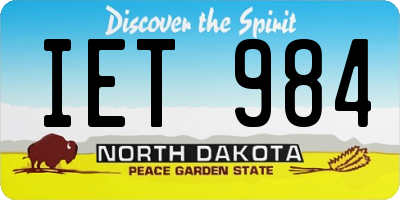 ND license plate IET984