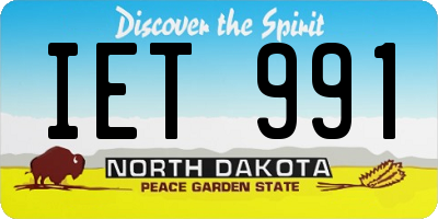 ND license plate IET991