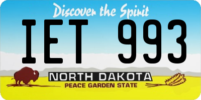 ND license plate IET993