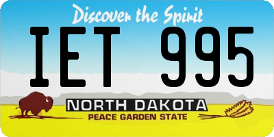 ND license plate IET995