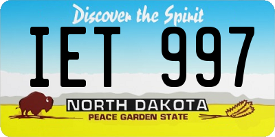 ND license plate IET997
