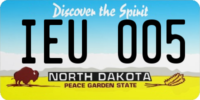 ND license plate IEU005