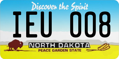 ND license plate IEU008
