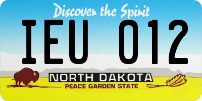 ND license plate IEU012