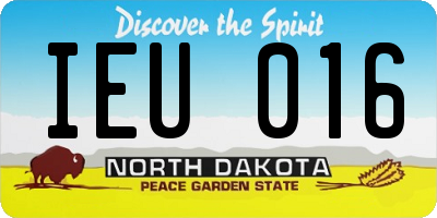 ND license plate IEU016