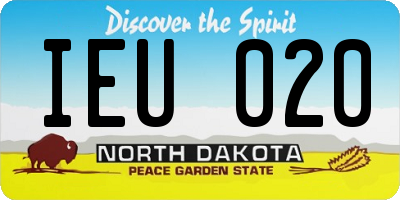 ND license plate IEU020