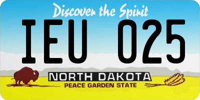 ND license plate IEU025