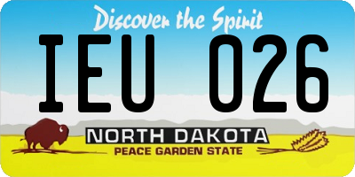 ND license plate IEU026