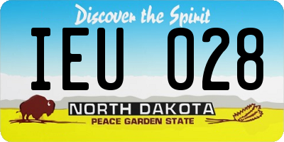 ND license plate IEU028