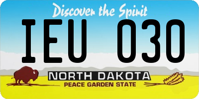 ND license plate IEU030