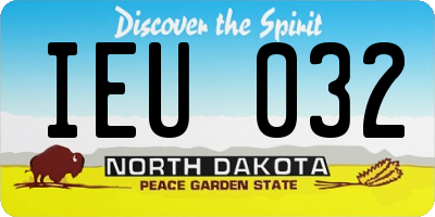 ND license plate IEU032