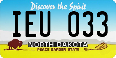 ND license plate IEU033