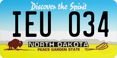 ND license plate IEU034