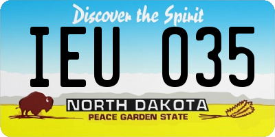 ND license plate IEU035