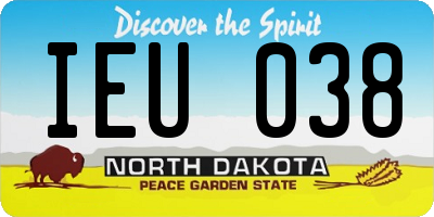 ND license plate IEU038