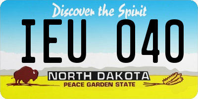 ND license plate IEU040