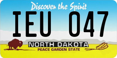 ND license plate IEU047