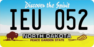 ND license plate IEU052
