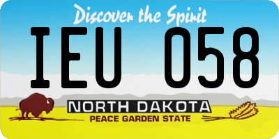 ND license plate IEU058