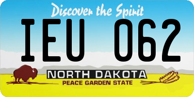 ND license plate IEU062