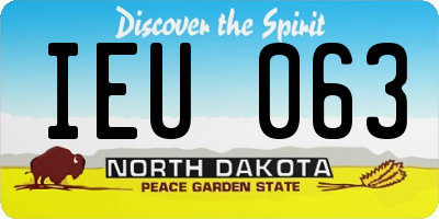 ND license plate IEU063