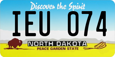 ND license plate IEU074