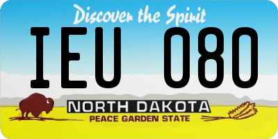 ND license plate IEU080