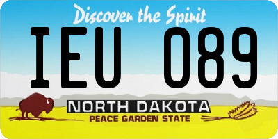 ND license plate IEU089