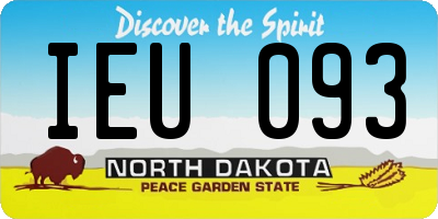 ND license plate IEU093