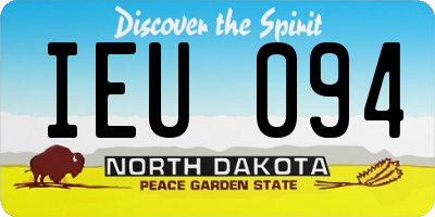 ND license plate IEU094