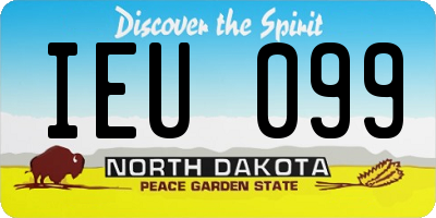 ND license plate IEU099