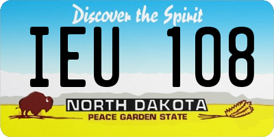 ND license plate IEU108