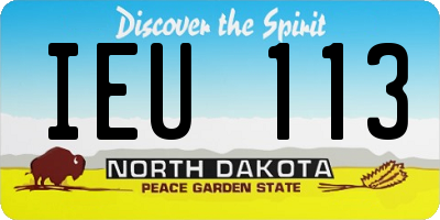 ND license plate IEU113