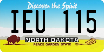 ND license plate IEU115