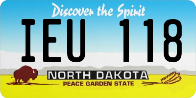 ND license plate IEU118