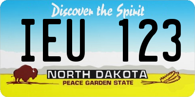 ND license plate IEU123