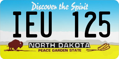 ND license plate IEU125
