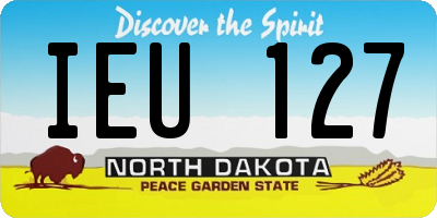 ND license plate IEU127