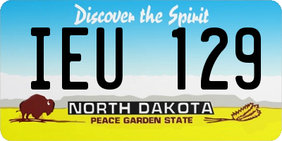 ND license plate IEU129