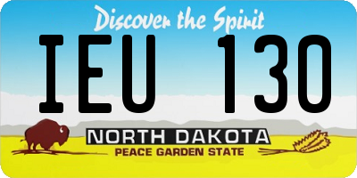 ND license plate IEU130