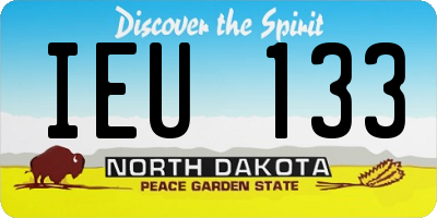 ND license plate IEU133