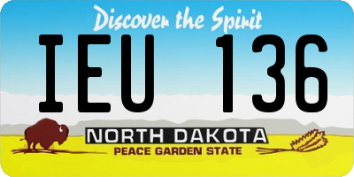 ND license plate IEU136